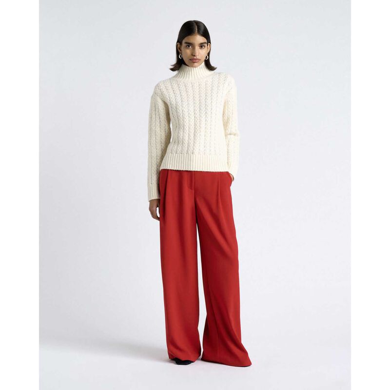 Cue Merino Alpaca Blend Cable Turtle Neck Knit image number 3